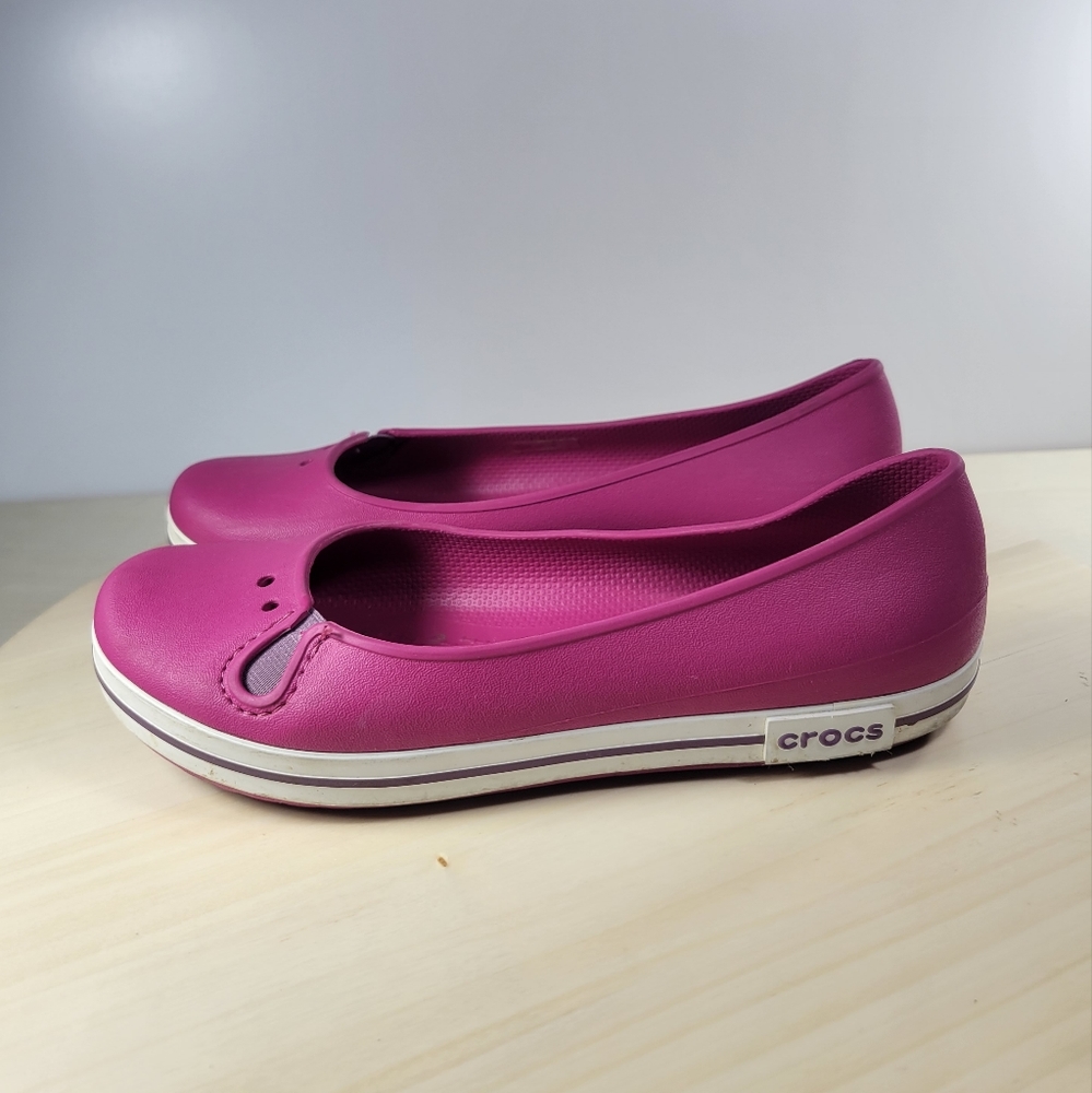 Crocs Crocband Pink Round Toe Ballet Flats Loafer Women's Size 7